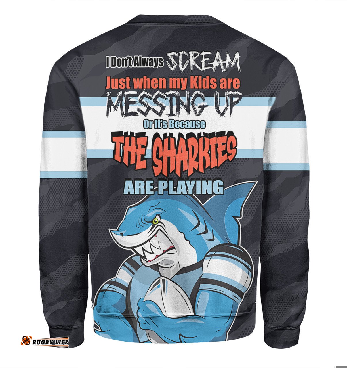 Cronulla-Sutherland Sharks Father's Day Sweatshirt - Screaming Dad and Crazy Fan
