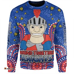 Newcastle Knights Custom Sweatshirt - Custom With Aboriginal Inspired Style Of Dot Painting Patterns  Sweatshirt