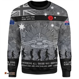 Australia Anzac Day Sweatshirt - Australia and New Zealand Warriors All gave some Some Gave All Black Sweatshirt