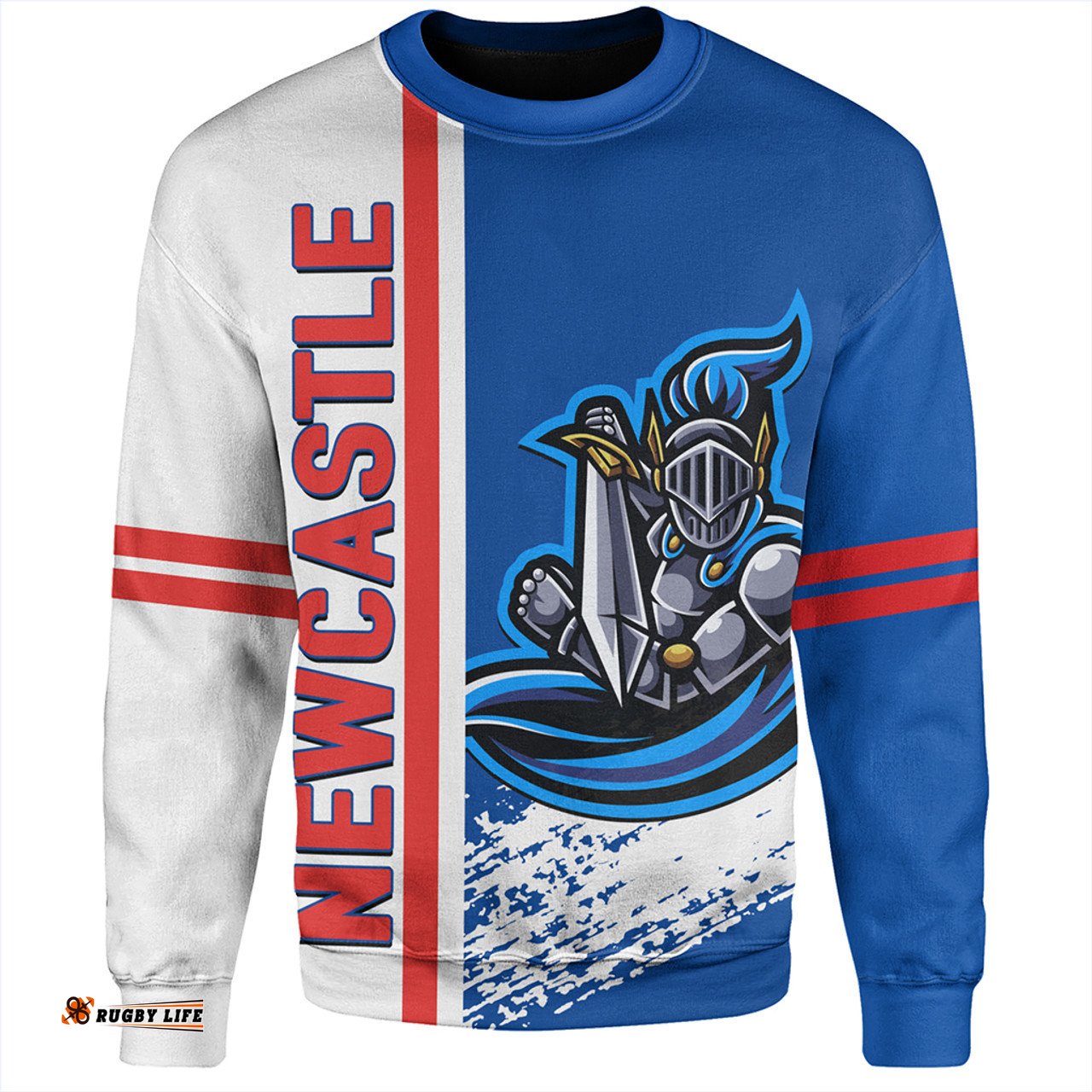 Newcastle Knights Sport Sweatshirt - Knights Mascot Quater Style