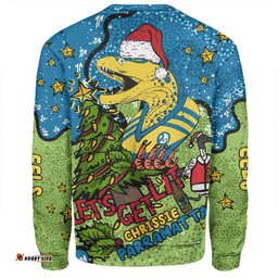 Parramatta Eels Christmas Custom Sweatshirt - Let's Get Lit Chrisse Pressie Sweatshirt