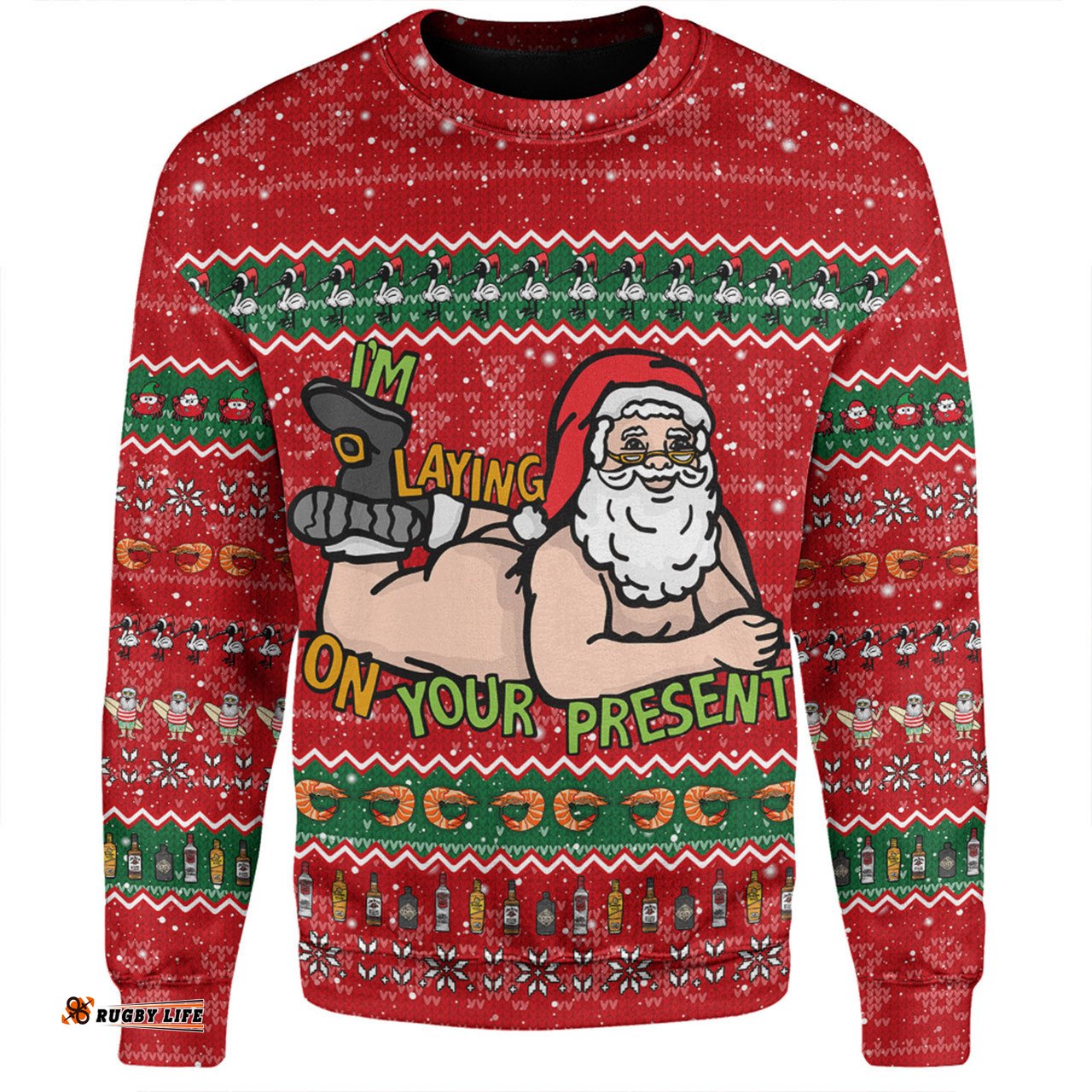 Australia Christmas Custom Sweatshirt - Merry Chrismas I'm Laying On Your Present Sweatshirt