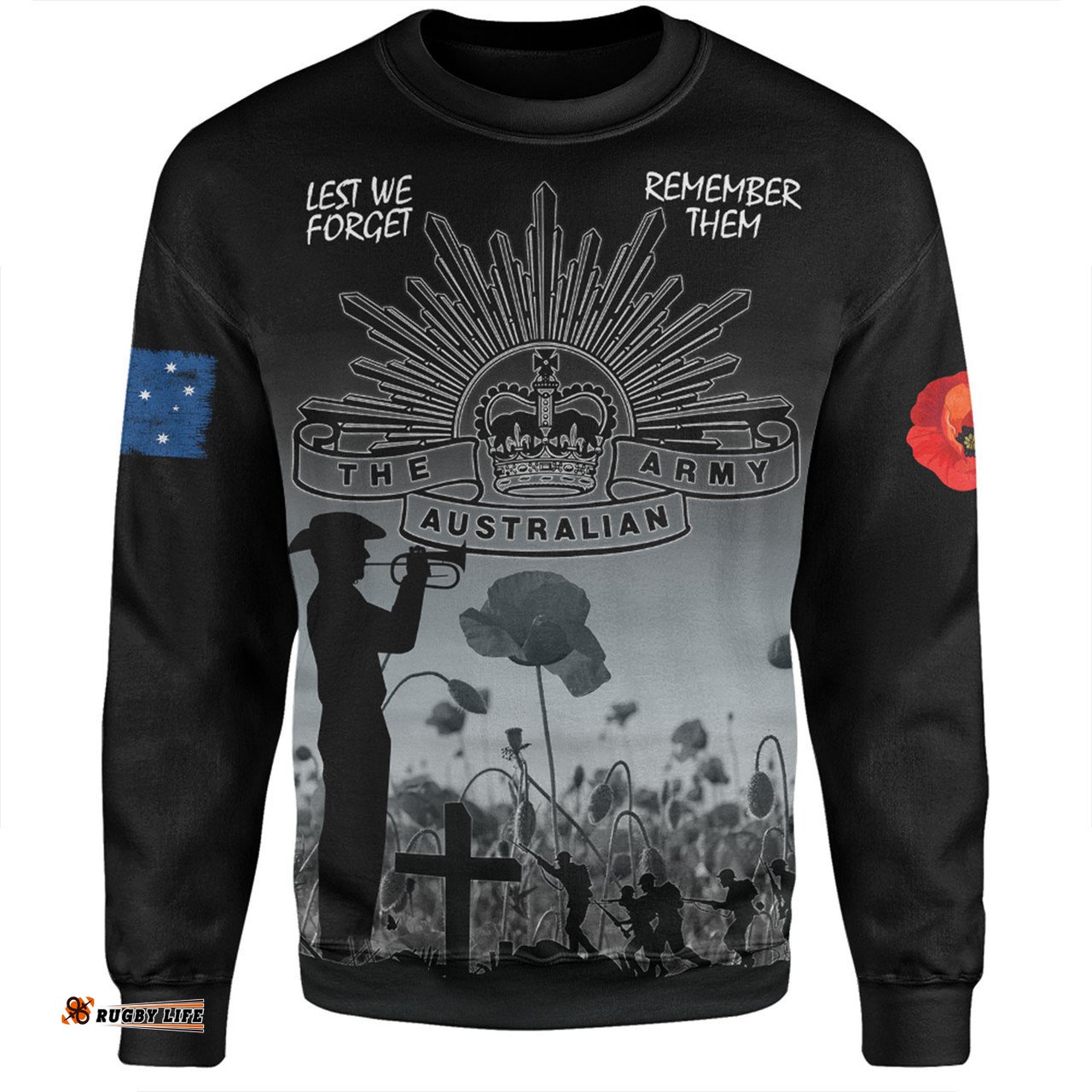 Australia Anzac Day Sweatshirt - Lest We Forget Black Sweatshirt