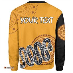 Australia Aboriginal Custom Sweatshirt - Orange Rainbow Serpent Dreaming Inspired Sweatshirt