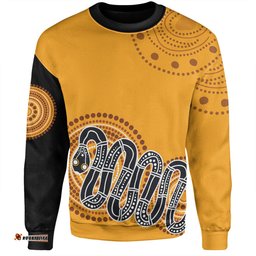 Australia Aboriginal Custom Sweatshirt - Orange Rainbow Serpent Dreaming Inspired Sweatshirt