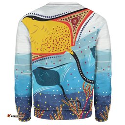 Australia Aboriginal Sweatshirt - Stingray Aboriginal Art Sweatshirt