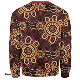 Australia Dot Painting Inspired Aboriginal Sweatshirt - Aboriginal Dot Pattern Painting Art Sweatshirt