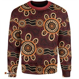 Australia Dot Painting Inspired Aboriginal Sweatshirt - Aboriginal Dot Pattern Painting Art Sweatshirt