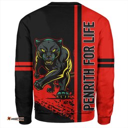Penrith Panthers Sweatshirt - Penrith Panthers Mascot Quater Style