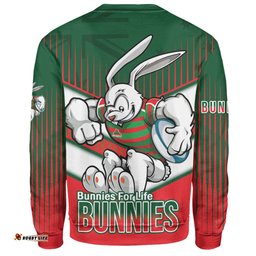 South Sydney Rabbitohs Sweatshirt - Bunnies Mascot With Australia Flag