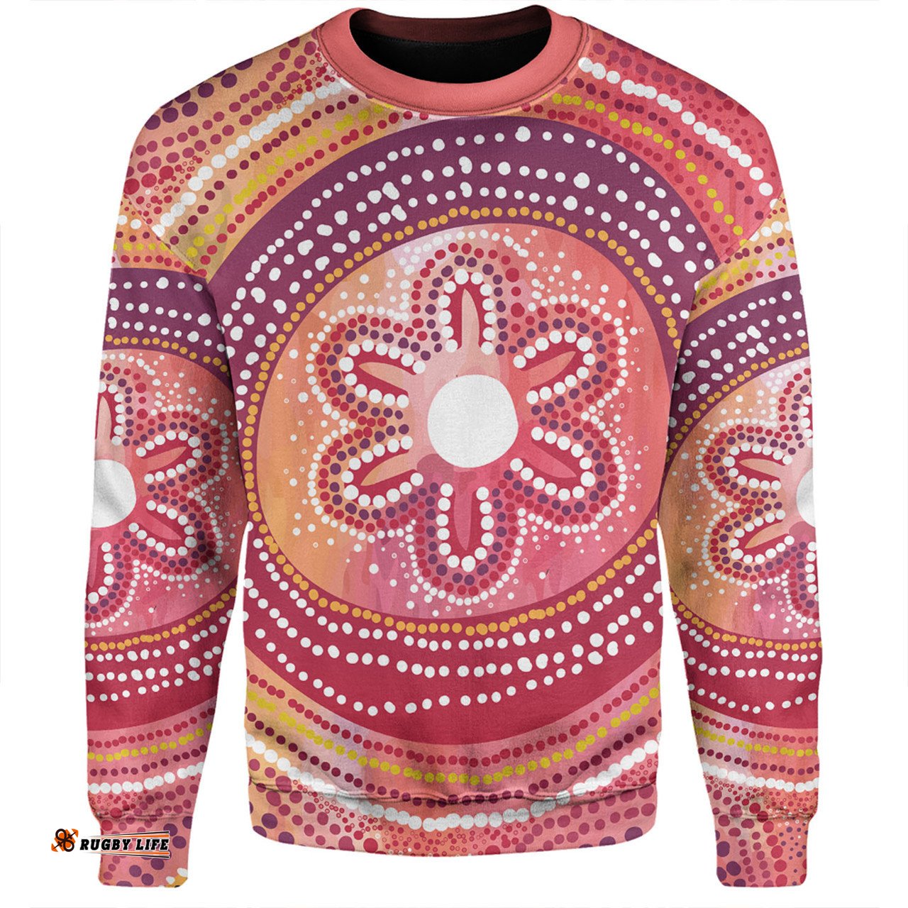 Australia Dot Painting Inspired Aboriginal Sweatshirt - Aboriginal Style Dot Sweatshirt