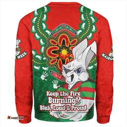 South Sydney Rabbitohs Sweatshirt Aboriginal Inspired Naidoc Symbol Pattern