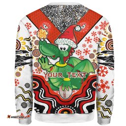 St. George Illawarra Dragons Christmas Sweatshirt - Custom Christmas Green Dragons Indigenous Sweatshirt