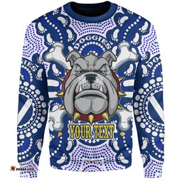 Canterbury-Bankstown Bulldogs Custom Sweatshirt - Indigenous Mighty Super Berries Tribal Footprints