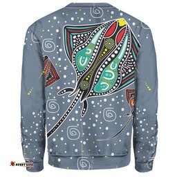 Australia Aboriginal Sweatshirt - Stingray Art In Aboriginal Dot Style Sweatshirt