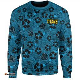 Gold Coast Titans Sport Sweatshirt - Scream With Tropical Patterns