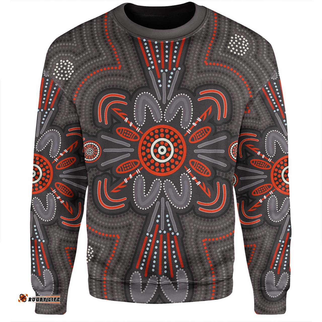 Australia Dot Painting Inspired Aboriginal Sweatshirt - Aboriginal Dot Indigenous Art Inspired Sweatshirt