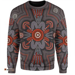 Australia Dot Painting Inspired Aboriginal Sweatshirt - Aboriginal Dot Indigenous Art Inspired Sweatshirt