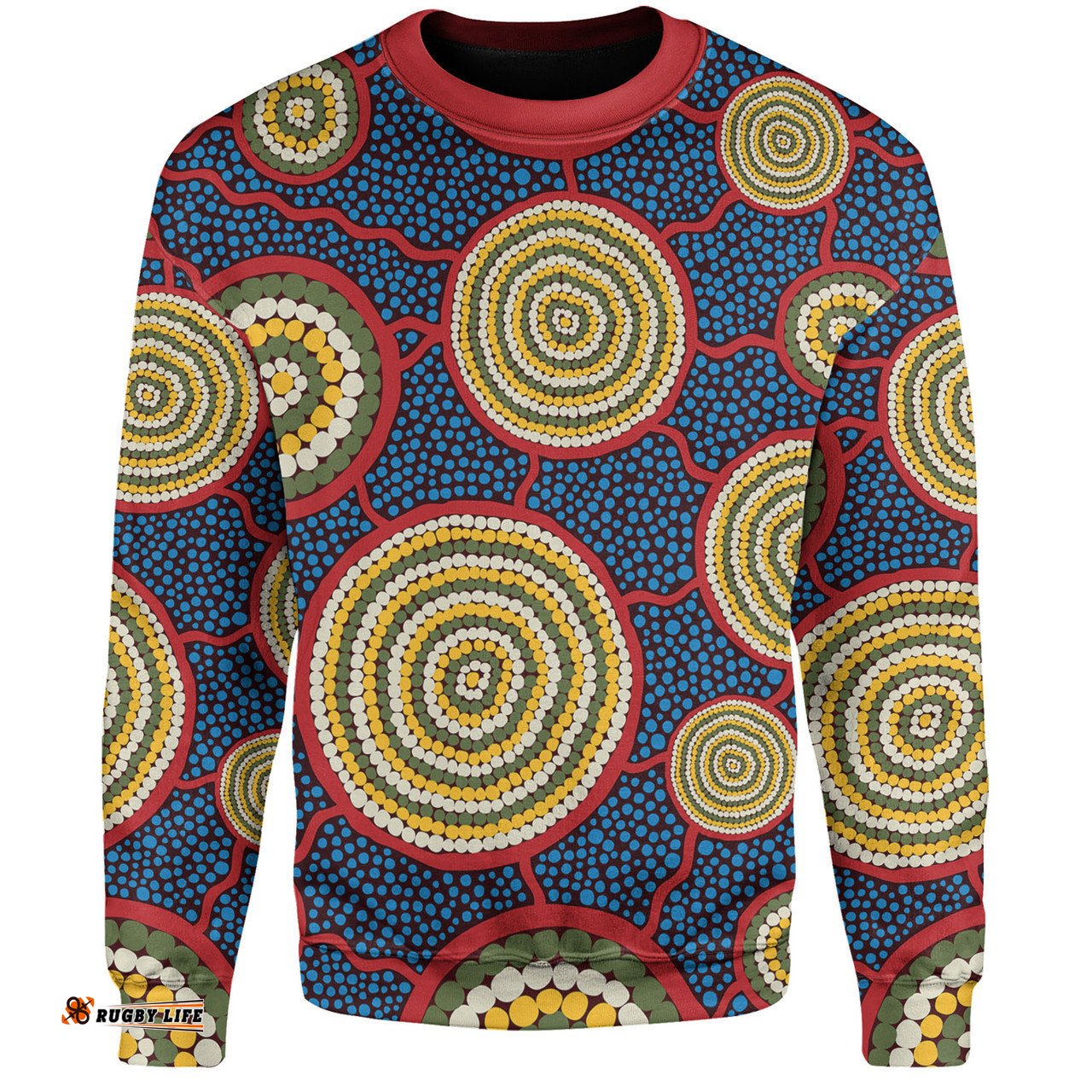 Australia Aboriginal Sweatshirt - Beautiful Indigenous Seamless Pattern Based in Universe with Galaxies Form Sweatshirt