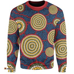 Australia Aboriginal Sweatshirt - Beautiful Indigenous Seamless Pattern Based in Universe with Galaxies Form Sweatshirt