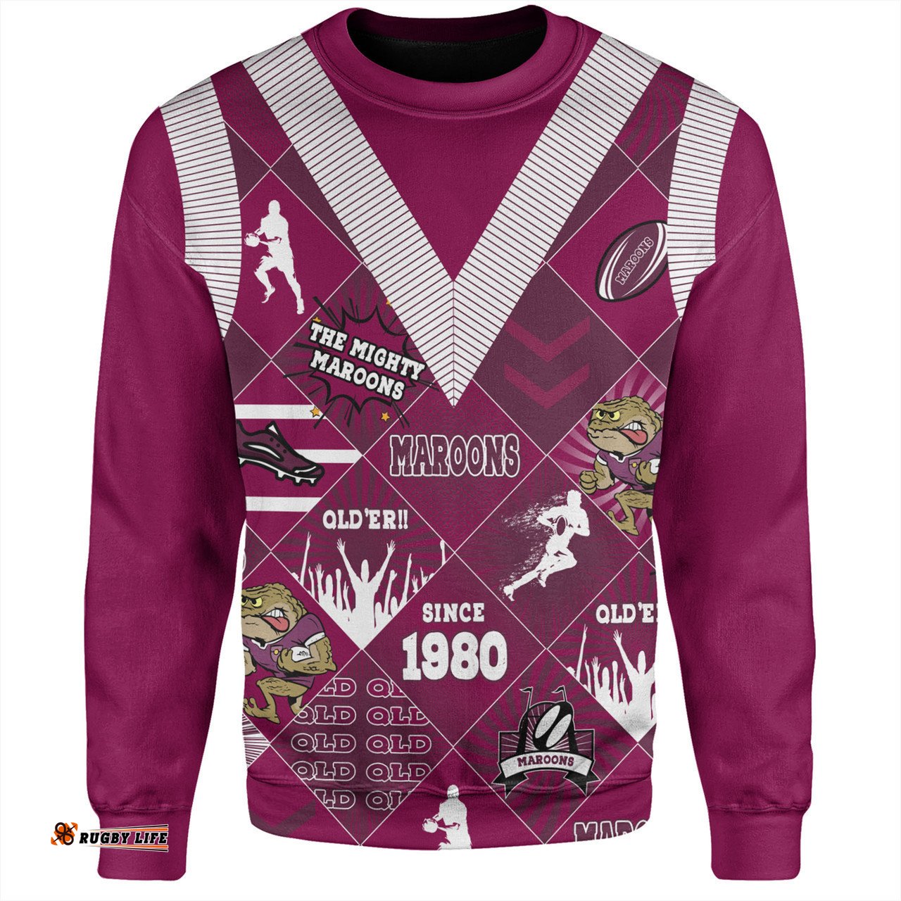 Cane Toads Sport Sweatshirt - Argyle Patterns Style Tough Fan Rugby For Life
