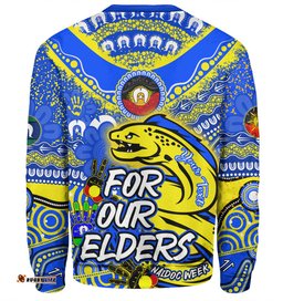 Parramatta Eels Naidoc Week Custom Sweatshirt - For Our Elders Run to Paradise Sweatshirt