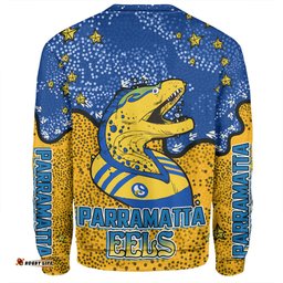 Parramatta Eels Custom Sweatshirt - Team With Dot And Star Patterns For Tough Fan Sweatshirt