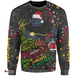 Penrith Panthers Christmas Custom Sweatshirt - Let's Get Lit Chrisse Pressie Sweatshirt
