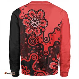 Australia Sweatshirt Aboriginal Style Of Background Red (Turquoise,Purple)