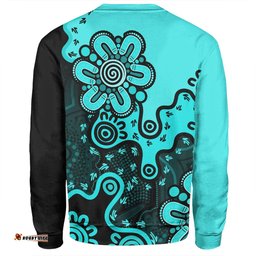 Australia Sweatshirt Aboriginal Style Of Background Red (Turquoise,Purple)