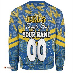 Parramatta Eels Sport Sweatshirt - Tropical Patterns And Dot Painting Eat Sleep Rugby Repeat