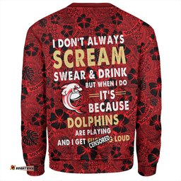Redcliffe Dolphins Sweatshirt - Scream With Tropical Patterns