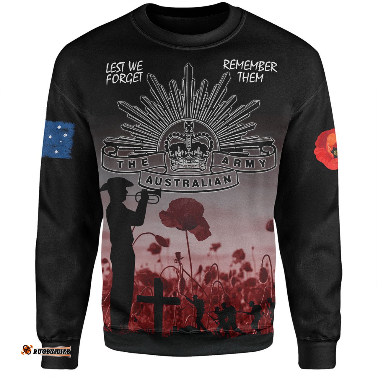 Australia Anzac Day Sweatshirt - Lest We Forget Red Sweatshirt