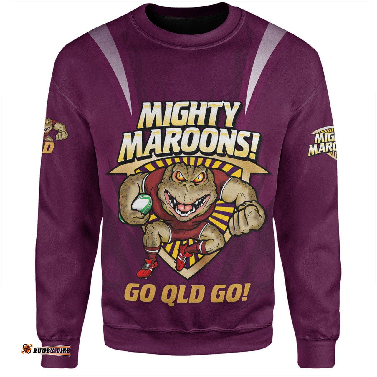 Queensland Maroons Sweatshirt Custom State Of Origin 2024 Passionate Fan Born To Win