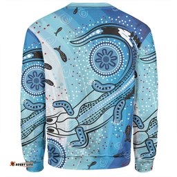 Australia Dot Painting Inspired Aboriginal Sweatshirt - Aboriginal Dot Art With Crocodile Sweatshirt