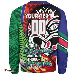 New Zealand Warriors Grand Final Sweatshirt - A True Champion Will Fight Through Anything With Polynesian Patterns