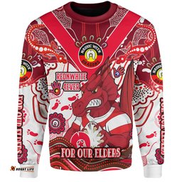 St. George Illawarra Dragons Naidoc Week Custom Sweatshirt - For Our Elders Home Jersey Sweatshirt