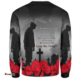 Australia Anzac Day Custom Sweatshirt - Remembrance Day Soldier In A Red Poppies Field Sweatshirt