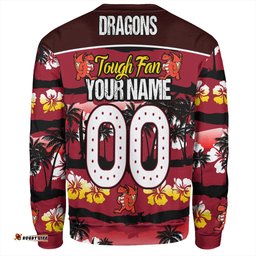 St. George Illawarra Dragons Sweatshirt - Eat Sleep Repeat With Tropical Patterns