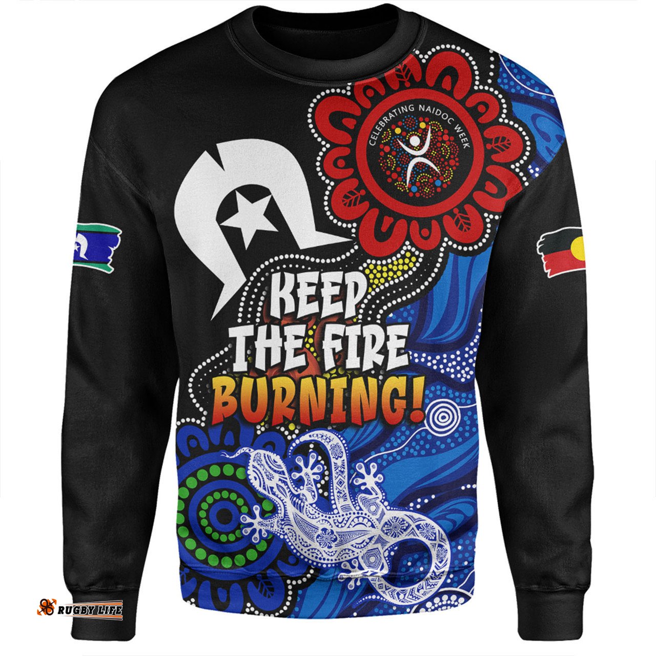 Australia Sweatshirt Naidoc Week 2024 Indigenous Keep The Fire Burning Aboriginal Dot Art Painting