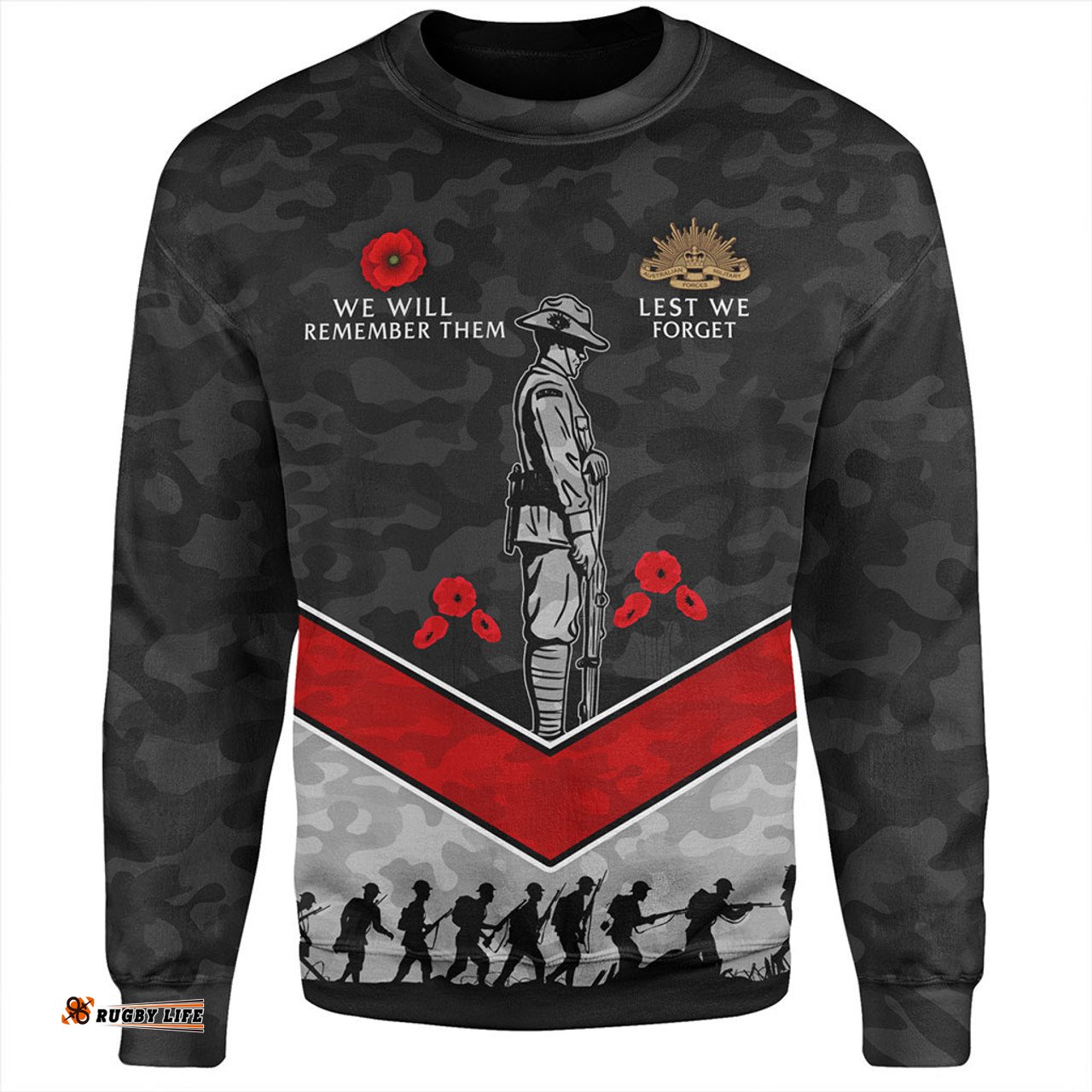 Australia Sweatshirt Camouflage Lest We Forget