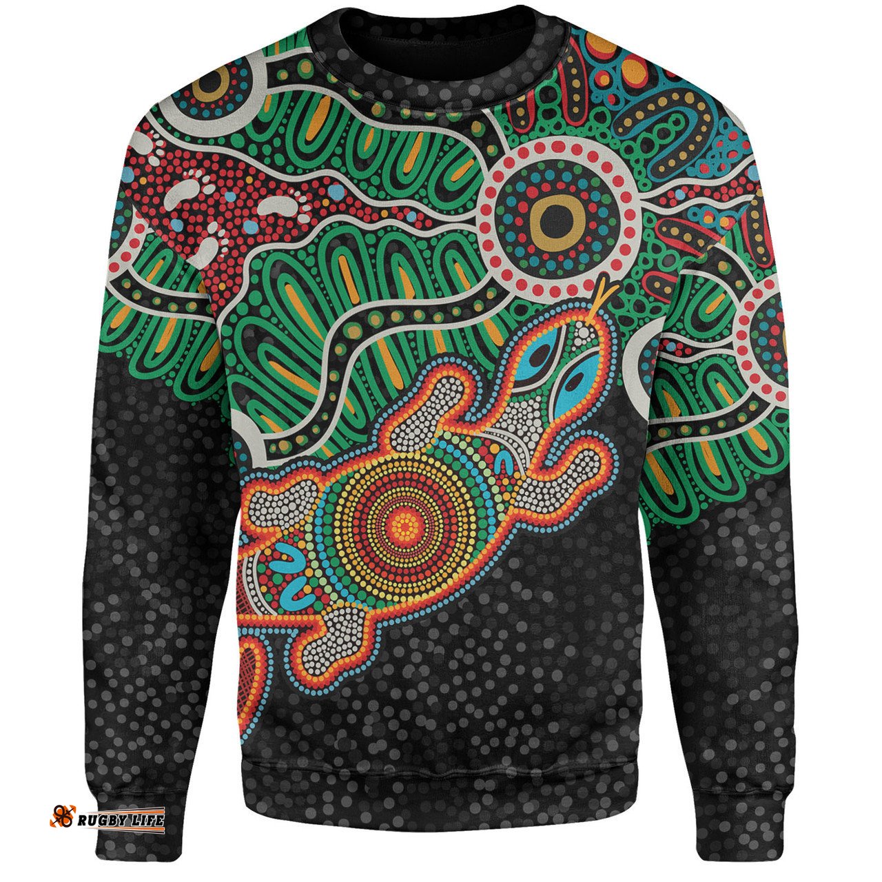 Australia Aboriginal Sweatshirt - Walking with 3000 Ancestors Behind Me With Goanna Sweatshirt