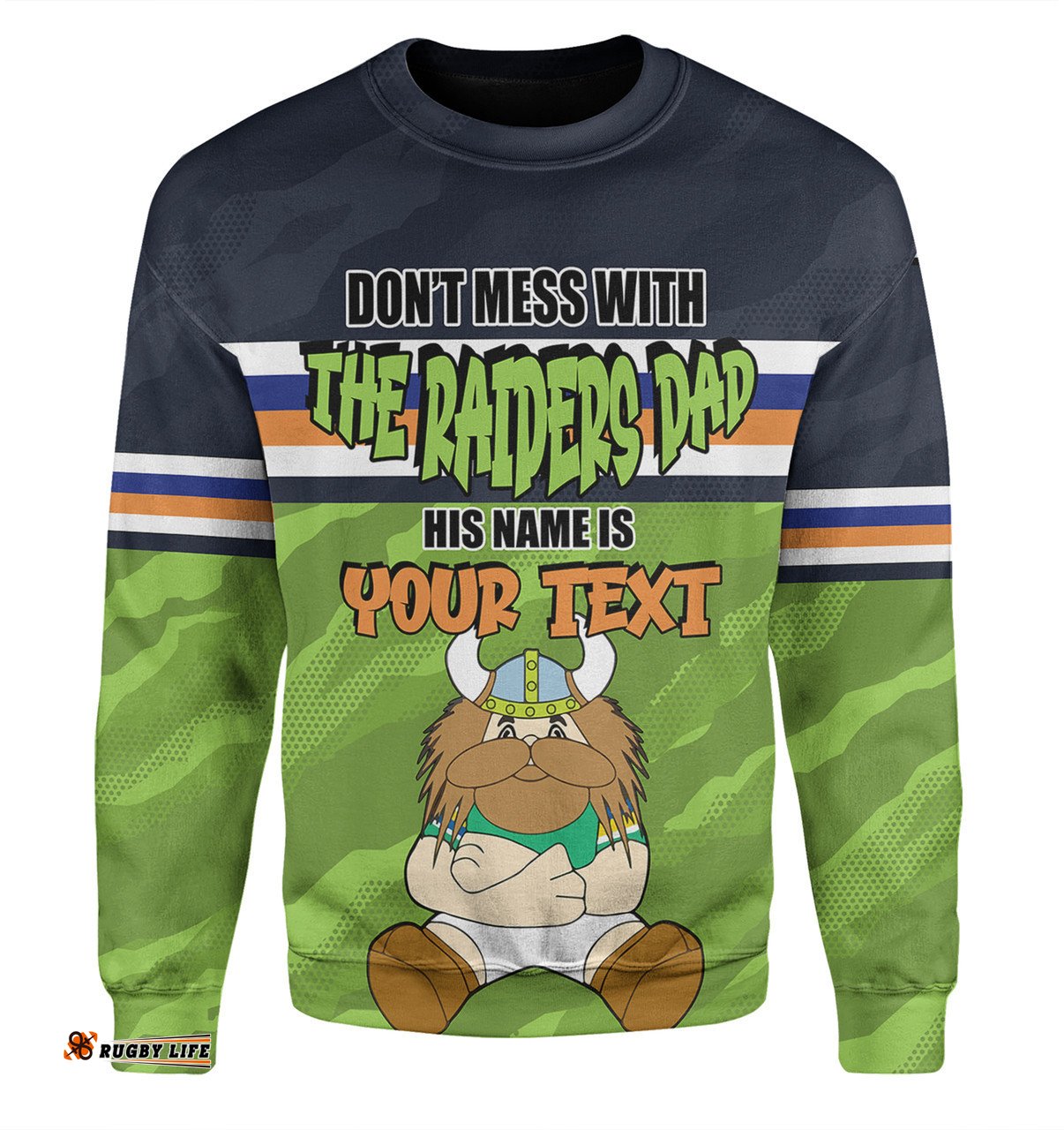Canberra Raiders Father's Day Sweatshirt - Screaming Dad and Crazy Fan