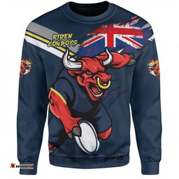 North Queensland Cowboys Sweatshirt Custom For Die Hard Fan Australia Flag Scratch Style