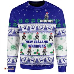 New Zealand Warriors Christmas Custom Sweatshirt - Special Ugly Christmas Sweatshirt