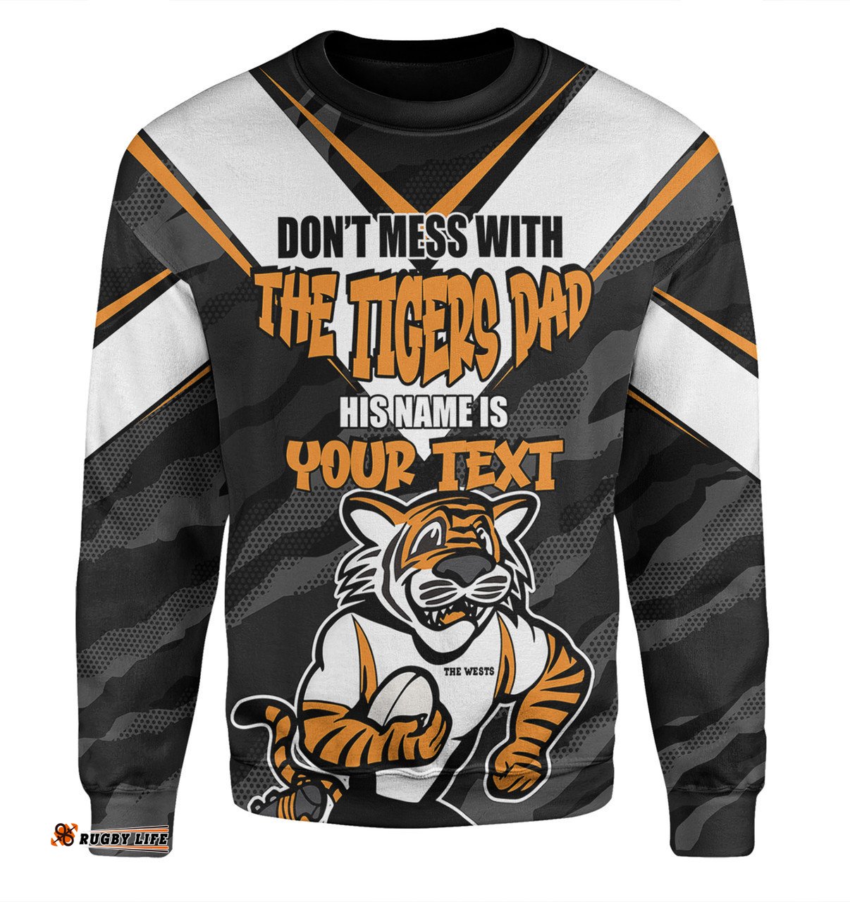 Wests Tigers Father's Day Sweatshirt - Screaming Dad and Crazy Fan