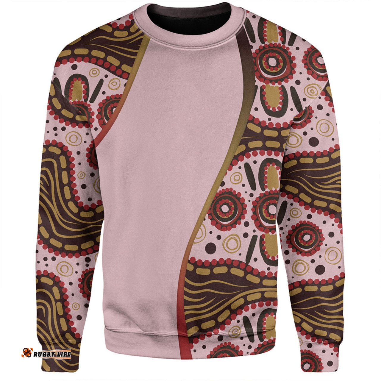 Australia Aboriginal Custom Sweatshirt - Aboriginal Inspired With Pink Background Sweatshirt