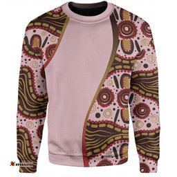 Australia Aboriginal Custom Sweatshirt - Aboriginal Inspired With Pink Background Sweatshirt