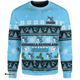 Cronulla-Sutherland Sharks Christmas Custom Sweatshirt - Special Ugly Christmas Sweatshirt