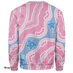 Australia Turtles Aboriginal Custom Sweatshirt - Dreamtime River And Turtles Dot Art Painting Pink Sweatshirt